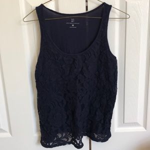 Navy lace sleeveless top